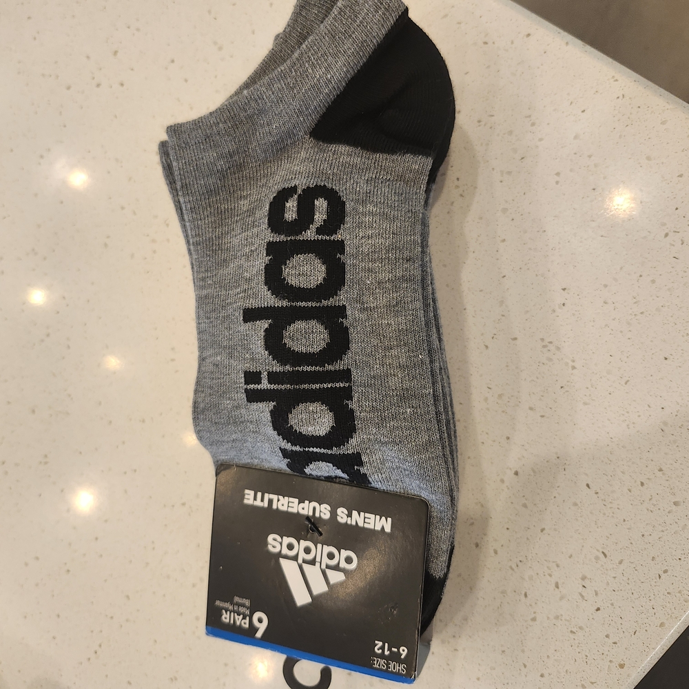 Adidas Gray and Black Athletic Socks